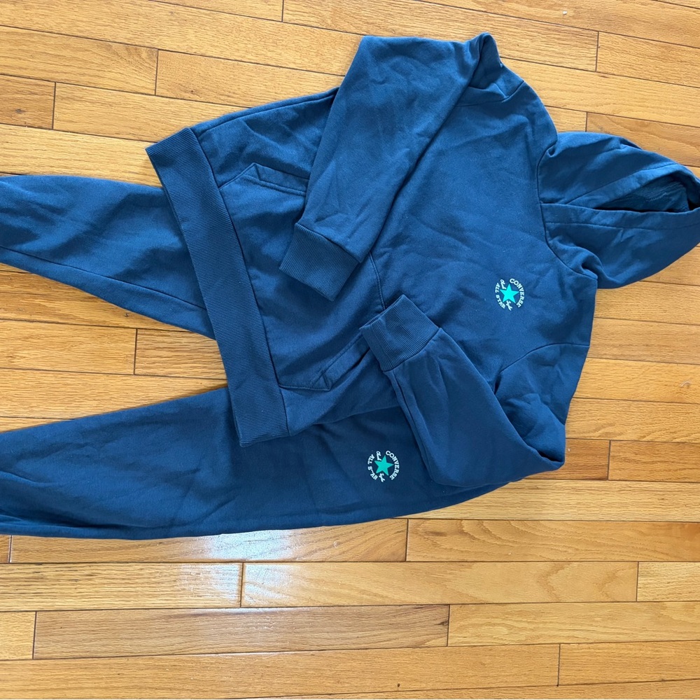 Kids Blue Hoodie and Pants Matching Set